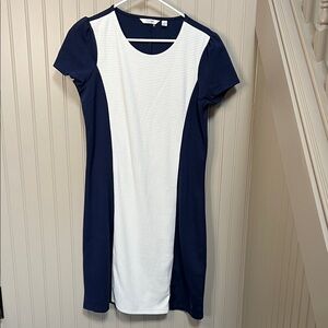 Liz Claiborne Midnight Blue and White Dress